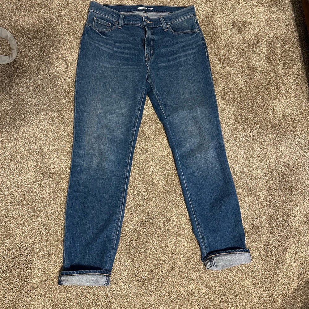 Medium Wash Boyfriend Mid-Rise Jeans